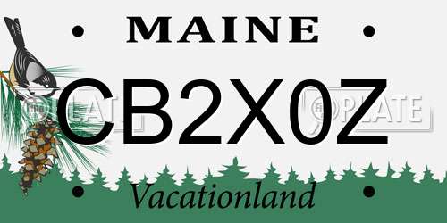 CB2X0Z Maine License Plate