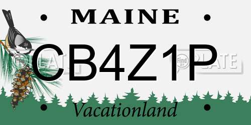 CB4Z1P Maine License Plate