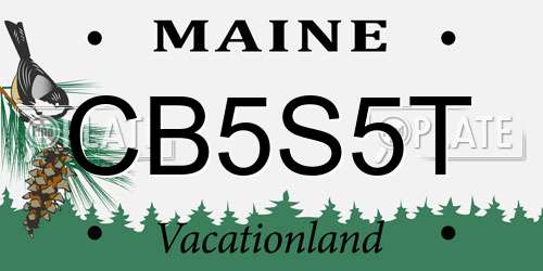 CB5S5T Maine License Plate