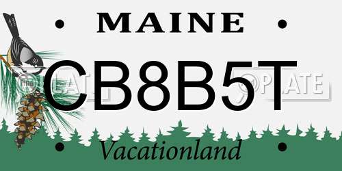 CB8B5T Maine License Plate