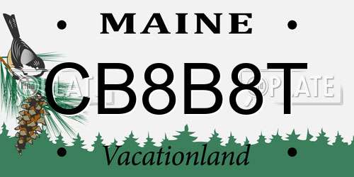 CB8B8T Maine License Plate