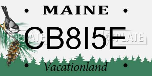 CB8I5E Maine License Plate