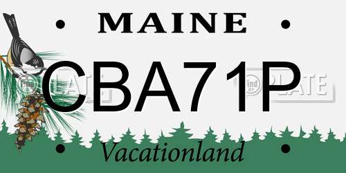 CBA71P Maine License Plate
