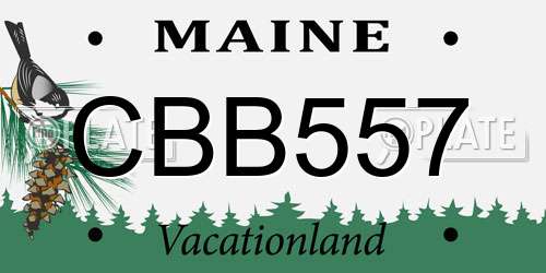 CBB557 Maine License Plate