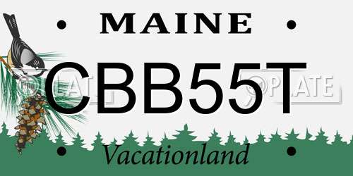 CBB55T Maine License Plate