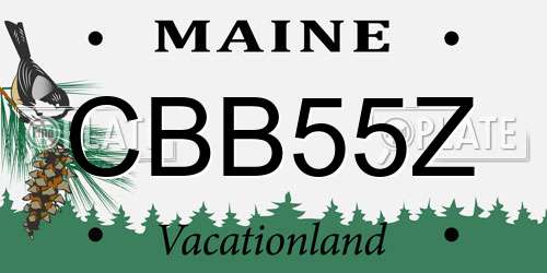 CBB55Z Maine License Plate