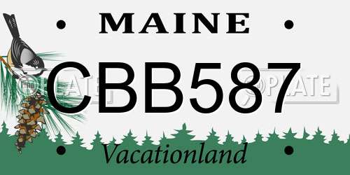CBB587 Maine License Plate