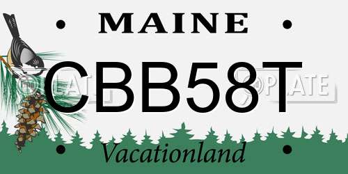 CBB58T Maine License Plate