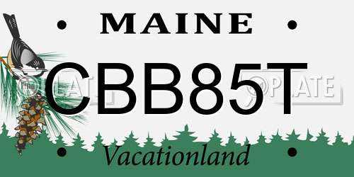 CBB85T Maine License Plate