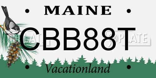 CBB88T Maine License Plate
