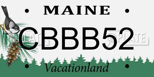 CBBB52 Maine License Plate