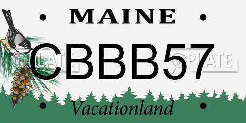 CBBB57 Maine License Plate