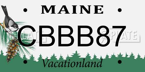 CBBB87 Maine License Plate