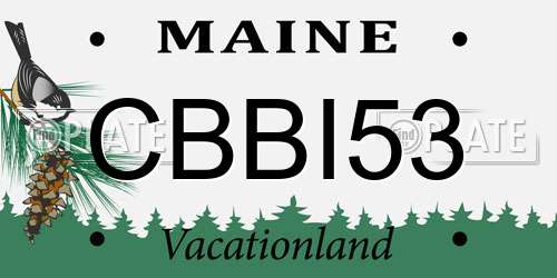 CBBI53 Maine License Plate