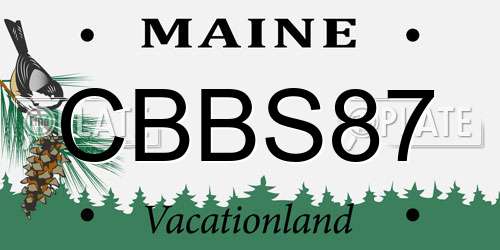 CBBS87 Maine License Plate