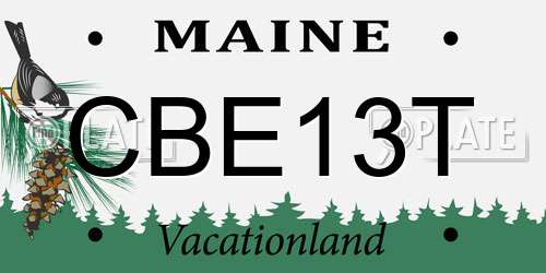 CBE13T Maine License Plate