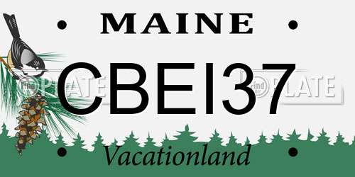 CBEI37 Maine License Plate