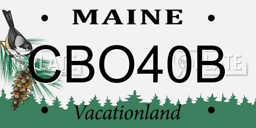CBO40B Maine License Plate