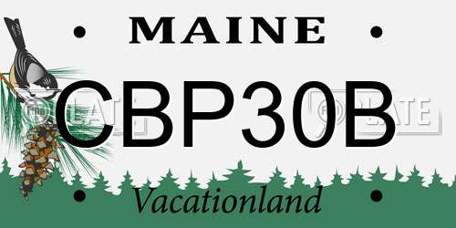 CBP30B Maine License Plate