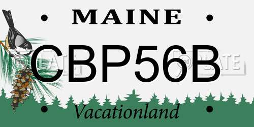 CBP56B Maine License Plate