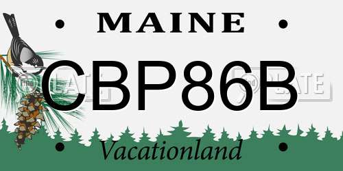 CBP86B Maine License Plate