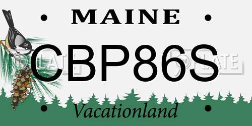 CBP86S Maine License Plate