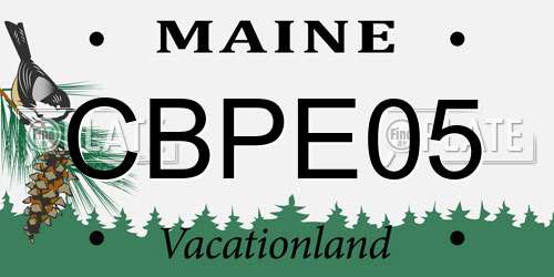 CBPE05 Maine License Plate