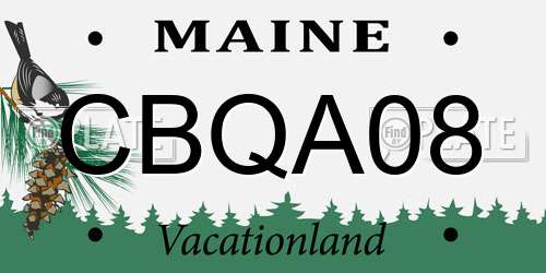 CBQA08 Maine License Plate