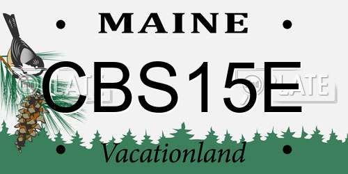 CBS15E Maine License Plate