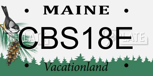 CBS18E Maine License Plate