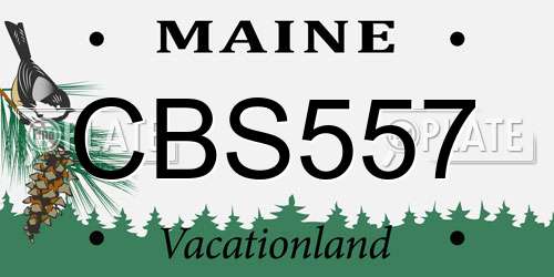CBS557 Maine License Plate