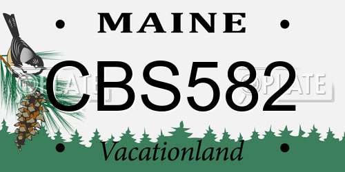 CBS582 Maine License Plate