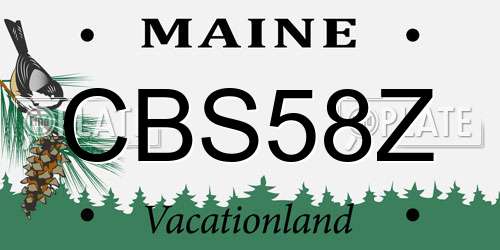 CBS58Z Maine License Plate