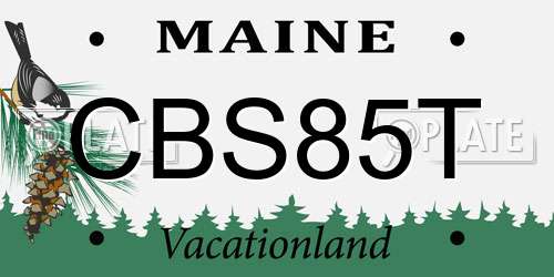 CBS85T Maine License Plate