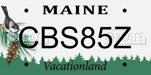 CBS85Z Maine License Plate