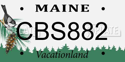 CBS882 Maine License Plate