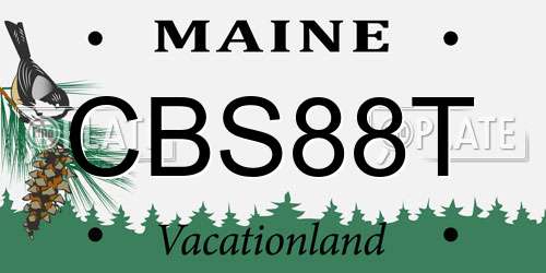CBS88T Maine License Plate