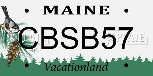 CBSB57 Maine License Plate