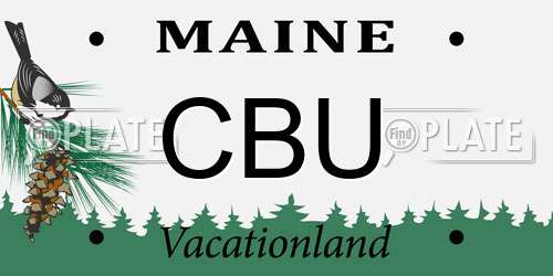 CBU Maine License Plate