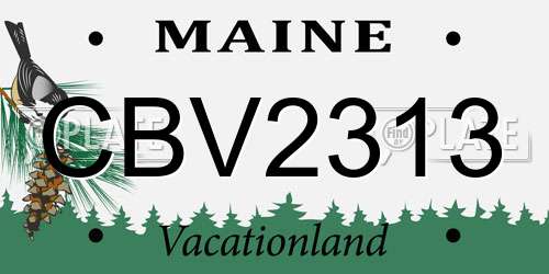 CBV2313 Maine License Plate