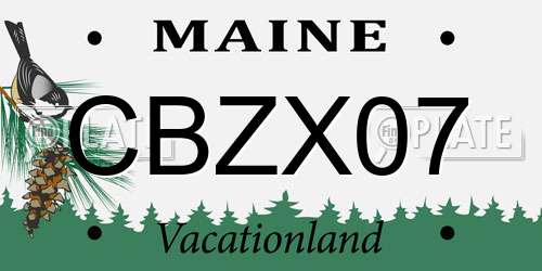 CBZX07 Maine License Plate