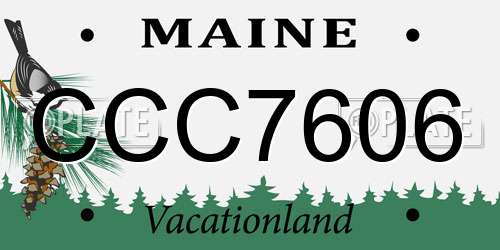 CCC7606 Maine License Plate