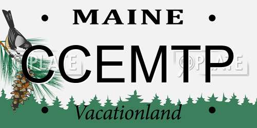 CCEMTP Maine License Plate