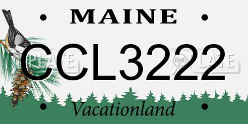 CCL3222 Maine License Plate