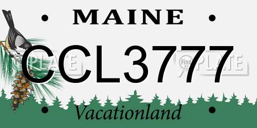 CCL3777 Maine License Plate