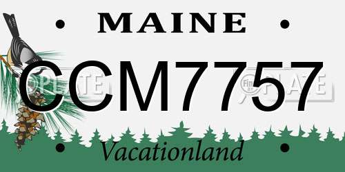 CCM7757 Maine License Plate