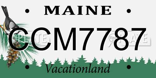 CCM7787 Maine License Plate
