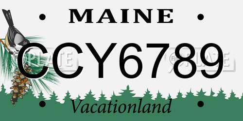 CCY6789 Maine License Plate