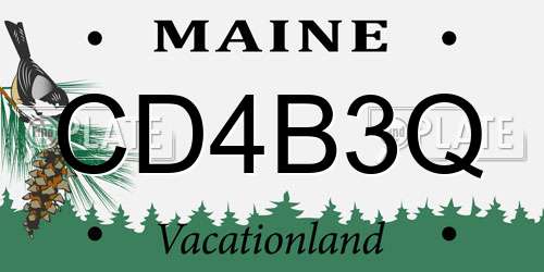 CD4B3Q Maine License Plate