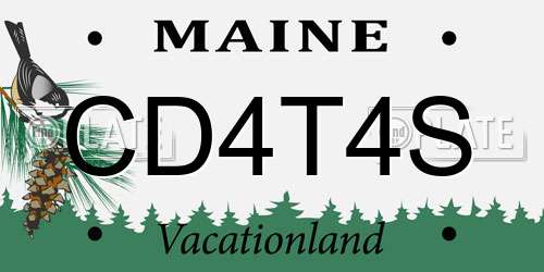 CD4T4S Maine License Plate